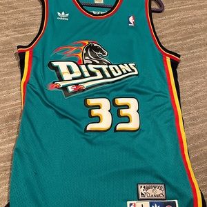 Grant hill - Detroit pistons teal adidas jersey +2 length